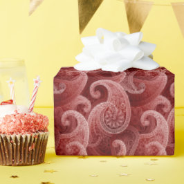 Papel De Regalo Elegante Patrón Red Paisley