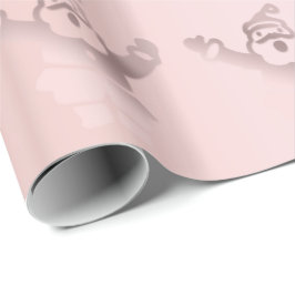 Papel De Regalo Elegante patrón Rosa de Navidades de Santa Claus