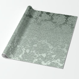 Papel De Regalo Elegante Patrón Verde Floral Pastel Sage