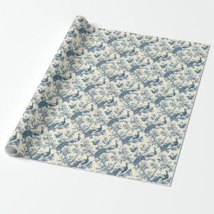 Papel De Regalo Elegante Peacock de estilo chino azul vintage