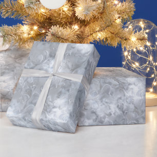 Papel De Regalo Elegante Perla Plateado Brillo de Escarcha Patrón 