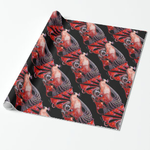 PAPEL DE REGALO ELEGANTE PIEDRA ROJA CON PIEDRAS DE GIMNASIO