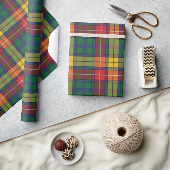 Papel De Regalo Elegante Plaid Bright Clan Buchanan Tartán (Artesanía)
