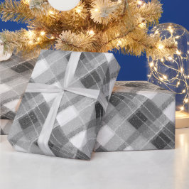 Papel De Regalo Elegante Plaid de Plata Casa de Campo