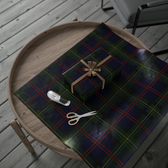 Papel De Regalo Elegante Plaid Rustic Classic Malcolm Tartán (Plaid Clan Malcolm Rustic Tartan Classic Wrapping Paper)