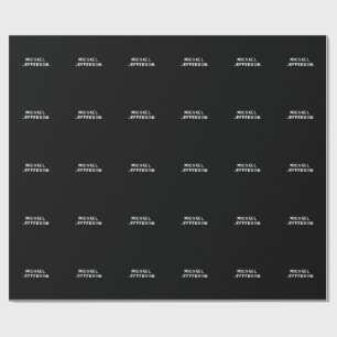 Papel De Regalo Elegante Plano Negro Blanco Personalizado