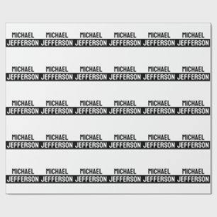 Papel De Regalo Elegante plano negro blanco personalizado