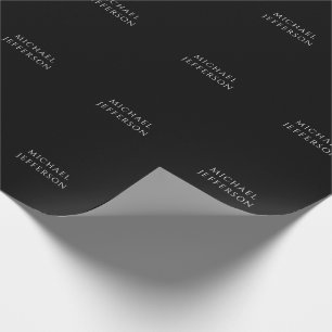 Papel De Regalo Elegante Plano Negro Blanco Personalizado