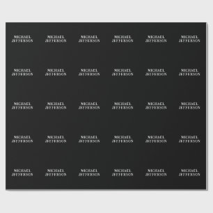 Papel De Regalo Elegante Plano Negro Blanco Personalizado Personal
