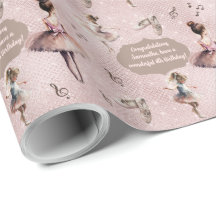 Elegante Plata Rosa Nombre Edad Ballet de texto Tu