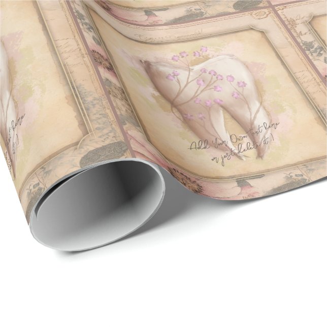 Papel De Regalo Elegante portátil de regalo odontológico antiguo d (Esquina del rollo)