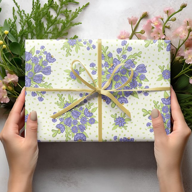 Papel De Regalo Elegante Primavera Floral de Flores Púrpura (Subido por el creador)