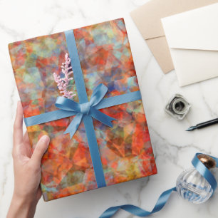 Papel De Regalo Elegante Prisma de Naranja Quemada