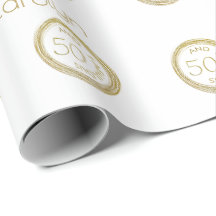Elegante Purpurina blanco y dorado 50 y fabuloso
