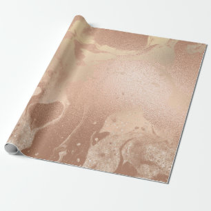 Papel De Regalo Elegante purpurina de cobre moderno rosa de oro