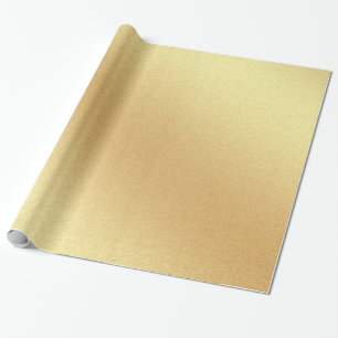Papel De Regalo Elegante Purpurina Faux Gold Moderno Glossy dorado