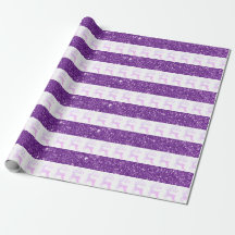 Elegante purpurina morado Navidades a rayas venado