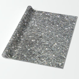 Papel De Regalo Elegante Purpurina plateado Glitz Photo