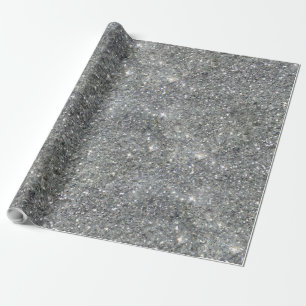 Papel De Regalo Elegante Purpurina plateado Glitz Photo