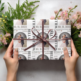 Papel De Regalo Elegante recién casados Sr. y Sra. Boda