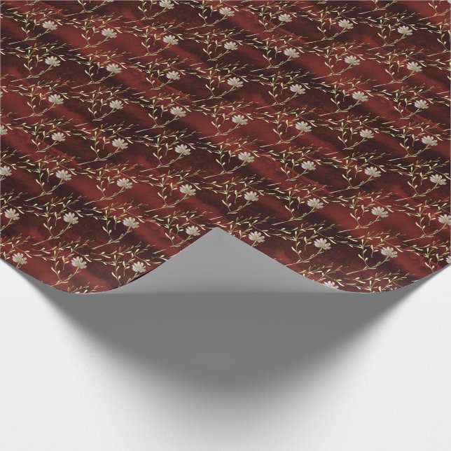 Papel De Regalo Elegante Red Marsala (Esquina)