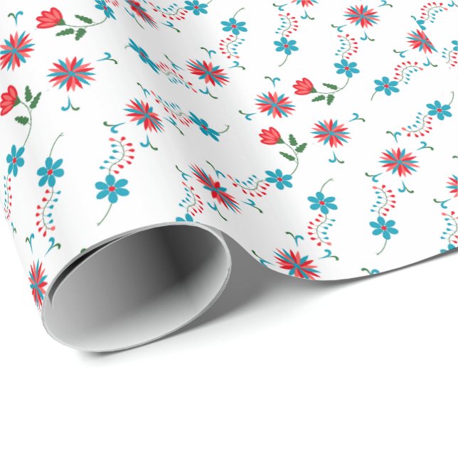 Papel De Regalo Elegante regalo de diseño floral (Esquina del rollo)