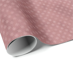 Papel De Regalo Elegante regalo de Navidad con copo de nieve rosa