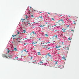 Papel De Regalo Elegante regalo de patrón floral rosa de Moda