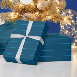 Papel De Regalo Elegante regalo moderno con rayas azules del océan