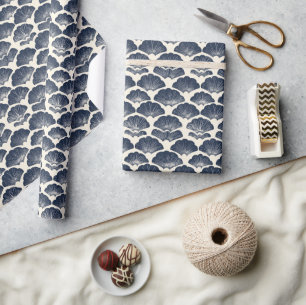 Papel De Regalo Elegante rejilla de ventilador de color azul marin