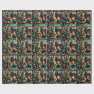 Papel De Regalo Elegante retrato de gato abisinio regio en vacacio