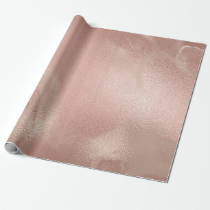 Papel De Regalo Elegante rosa de cobre moderno oro y mármol rosa