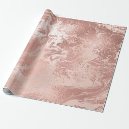 Papel De Regalo Elegante rosa de cobre moderno oro y mármol rosa