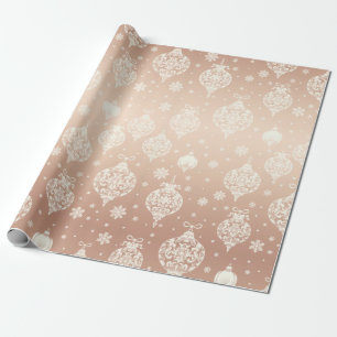 Papel De Regalo Elegante Rosa Oro Blanco Ornamentos de Navidad