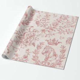 Papel De Regalo Elegante rosa rosa rosado rosado toile ecuestriano