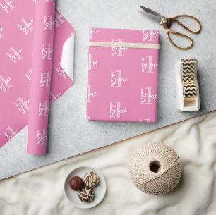 Papel De Regalo Elegante rosado moderno cumpleaños 21