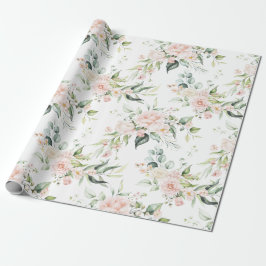 Papel De Regalo Elegante Rubor rosa Eucalyptus Envuelto