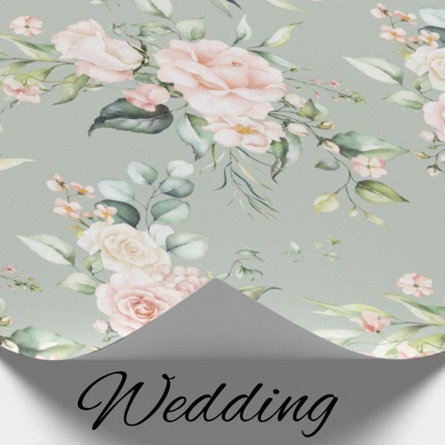 Papel De Regalo Elegante Rubor rosa Eucalyptus Sage Green (Subido por el creador)