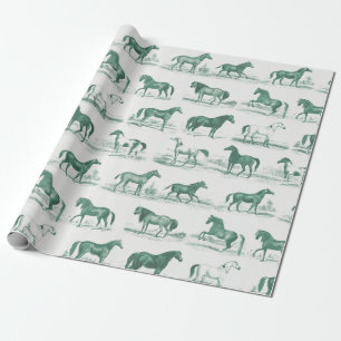 Papel De Regalo Elegante Rústico Vintage Rústico Caballo Raza Toil