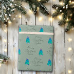 Papel De Regalo Elegante Sage Green Personalizado Merry Christmas<br><div class="desc">Elegante Personalizado verde sabio Merry Christmas Tree Wra Wrape Paper | Moderno y bello árbol de Navidad con regalos coloridos. Puede cambiar la imagen de árbol y todo el texto.</div>