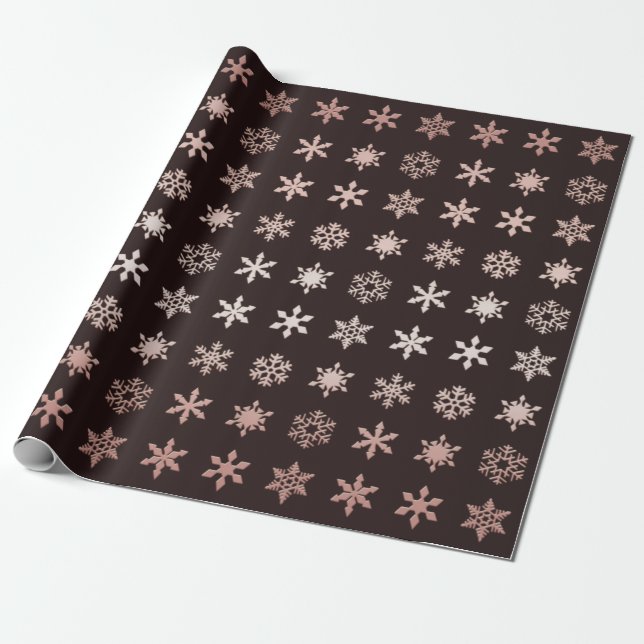 Papel De Regalo Elegante sangría negra Copas de nieve con estampad (Desenrollado)