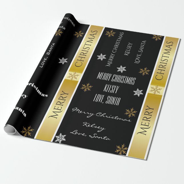 Papel De Regalo Elegante Santa Personalizada (Desenrollado)