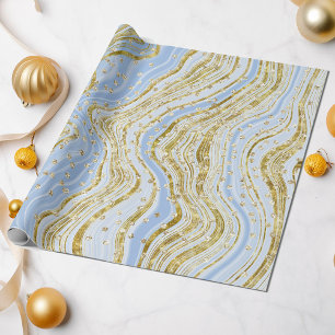 Papel De Regalo Elegante secuencia de Purpurinas con paracaídas az