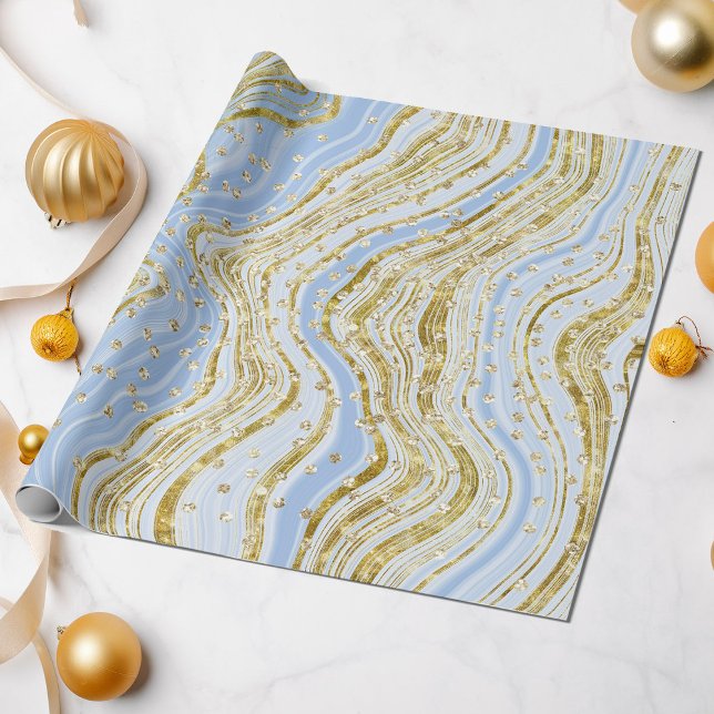 Papel De Regalo Elegante secuencia de Purpurinas con paracaídas az (Subido por el creador)