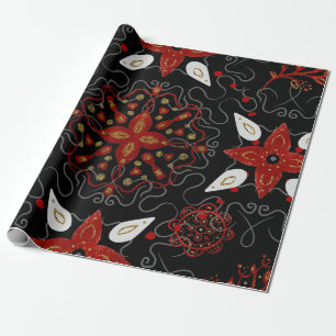 Papel De Regalo Elegante sensación festiva patrón floral simétrico