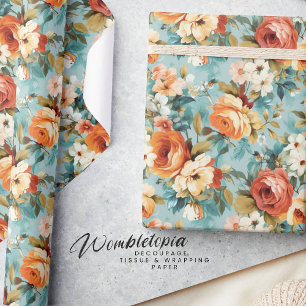 Papel De Regalo Elegante Shabby Vintage Chic Spring Floral