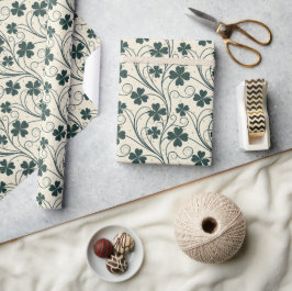 Papel De Regalo Elegante Shamrock vintage