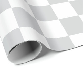 Papel De Regalo Elegante tablero de cheques blanco y gris claro