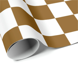 Papel De Regalo Elegante tablero de cheques blanco y marrón
