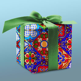 Papel De Regalo Elegante talavera mexicana azulejos púrpura azul r